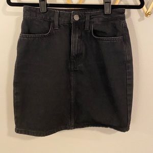 Black denim skirt